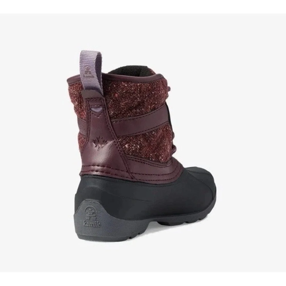 Kamik Sierra Mid Girls (Unisex) Kids Boots - Burgundy Size 3 Snow Boot NEW Shoes